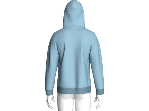 Men Half-Zip Paneled Hoodie 3D Model