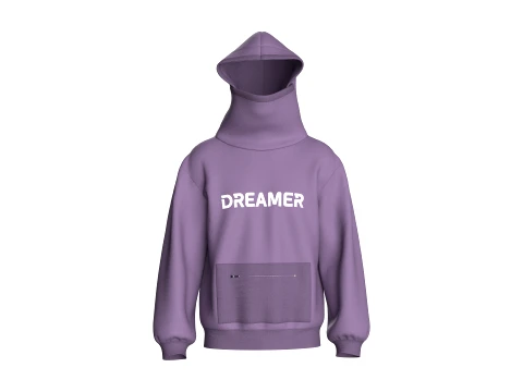 Felpa con cappuccio grafica Dreamer da uomo con ghetta sul collo Modello 3D