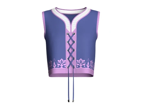 Top corto stringato da ragazza con rete Modello 3D