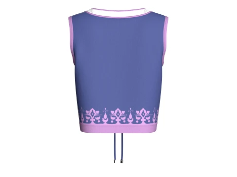 Girls Lace-Up Cropped Top With Mesh 3D Model