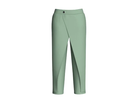 Cal&ccedil;a reta frontal feminina de cintura alta Modelo 3D