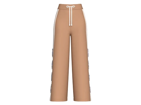 Pantaloni della tuta da ragazza a righe laterali con stella Modello 3D