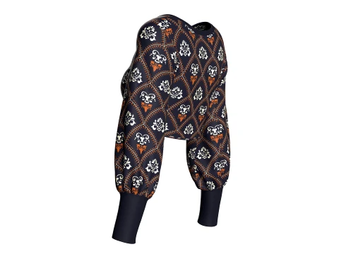 Girls Print Front Knot Cropped Top 3D Model