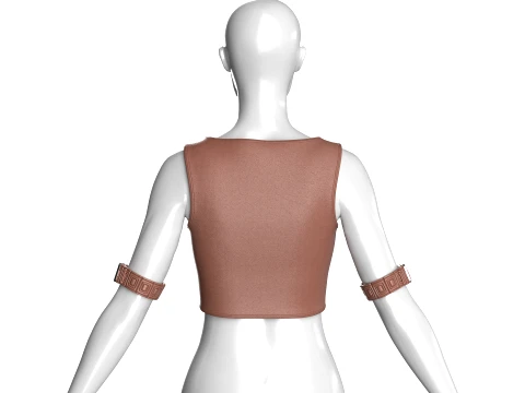 Girls Sleeveless Crop Top With Arm Cuff 3D Model