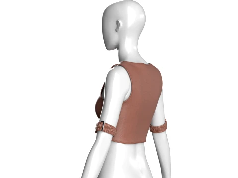 Girls Sleeveless Crop Top With Arm Cuff 3D Model