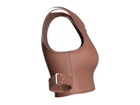 Girls Sleeveless Crop Top With Arm Cuff 3D Model
