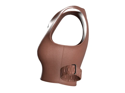 Girls Sleeveless Crop Top With Arm Cuff 3D Model