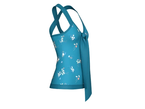 Girls Floral Print Tie-Front Camisole Top 3D Model