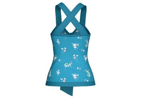 Girls Floral Print Tie-Front Camisole Top 3D Model