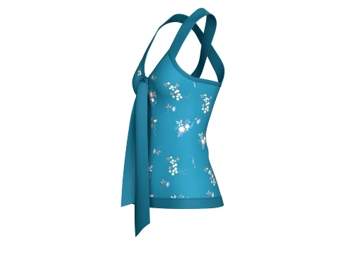 Girls Floral Print Tie-Front Camisole Top 3D Model