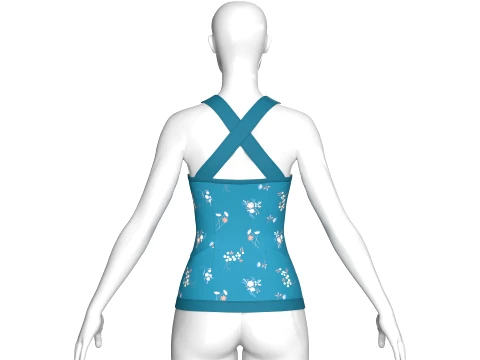 Girls Floral Print Tie-Front Camisole Top 3D Model