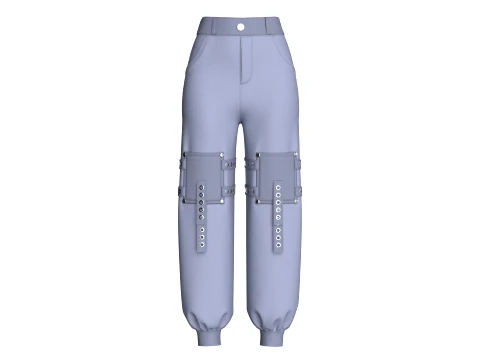 Girls Cargo Jogger With Eyelet Straps 3D Model