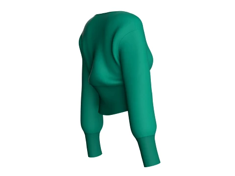 Girls V-Neck Long Cuff Sweatshirt 3D Model