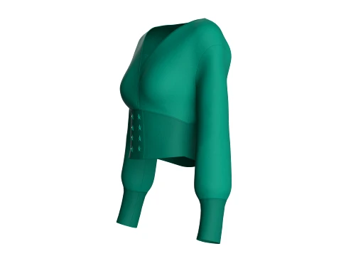 Girls V-Neck Long Cuff Sweatshirt 3D Model