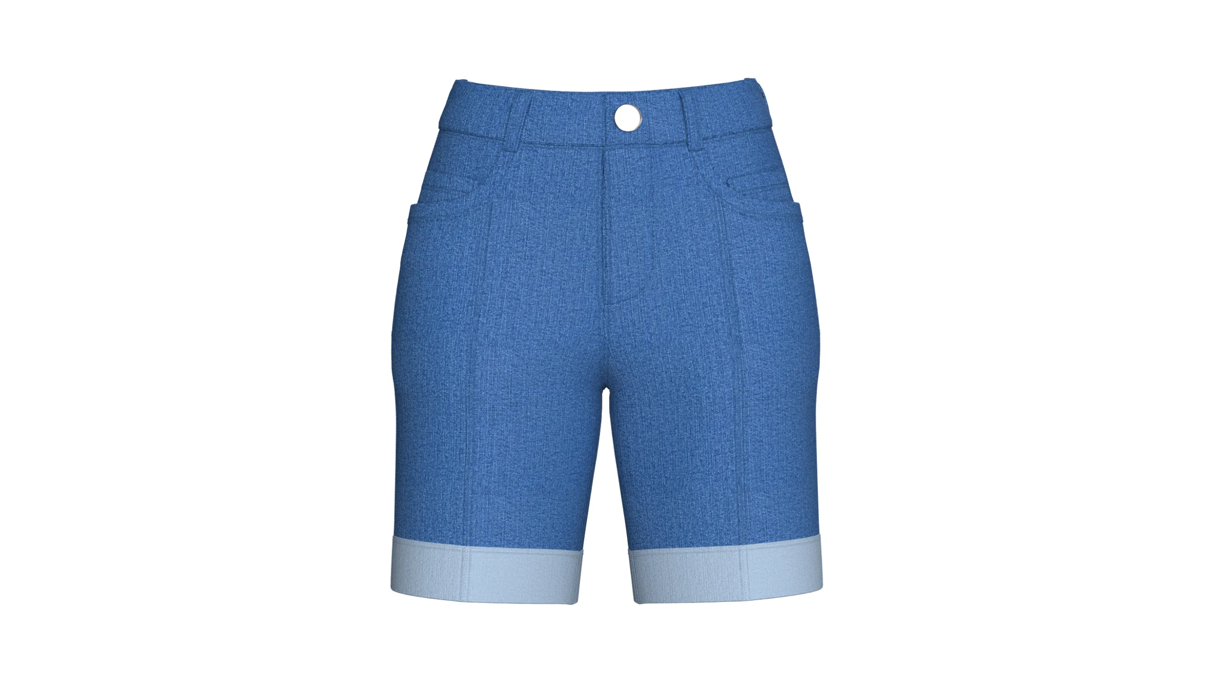 Girls High-Rise Rolled Cuff Denim Shorts 3D Model .c4d .max .obj .3ds .fbx .stl .blend