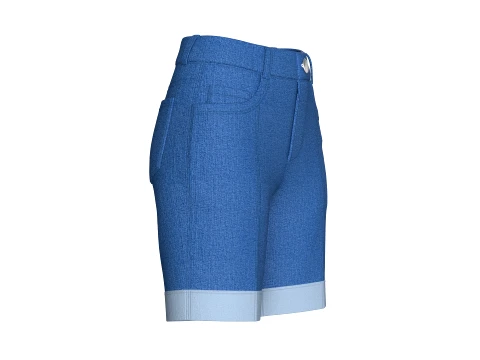 Girls High-Rise Rolled Cuff Denim Shorts 3D Model