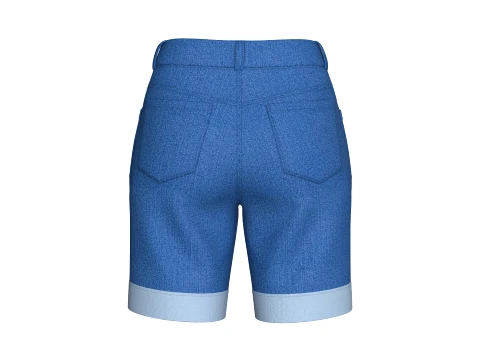 Girls High-Rise Rolled Cuff Denim Shorts 3D Model
