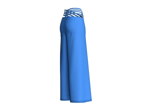Girls Criss-Cross Strappy Wide Leg Trousers 3D Model