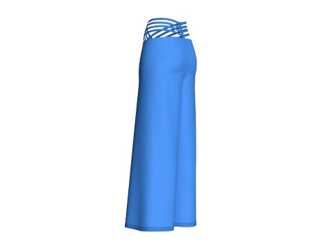 Girls Criss-Cross Strappy Wide Leg Trousers 3D Model