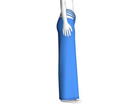 Girls Criss-Cross Strappy Wide Leg Trousers 3D Model