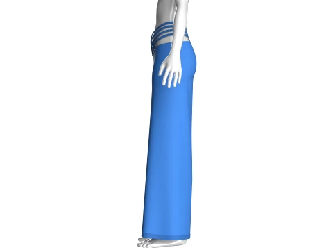 Girls Criss-Cross Strappy Wide Leg Trousers 3D Model