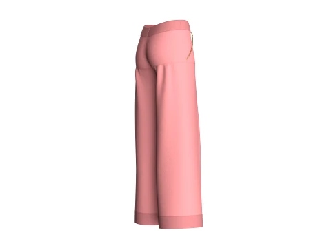 Girls Pink Pleated Pant 3D Model