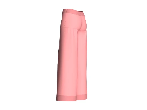 Girls Pink Pleated Pant 3D Model
