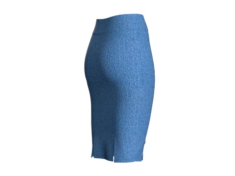 Girls Denim High-Waist Pencil Skirt 3D Model