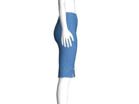 Girls Denim High-Waist Pencil Skirt 3D Model