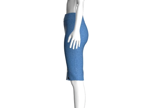 Girls Denim High-Waist Pencil Skirt 3D Model