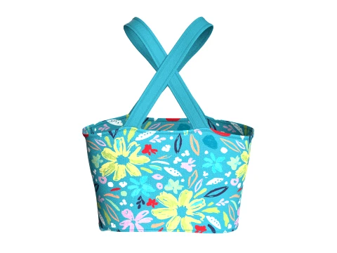 Girls Floral Criss-Cross Halter Crop Top 3D Model