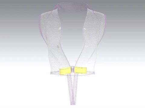 Girls Printed Tie-Front Sleeveless Crop Top 3D Model