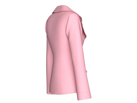 Girls Tiered Lapel Gold Chain Brooch Blazer 3D Model