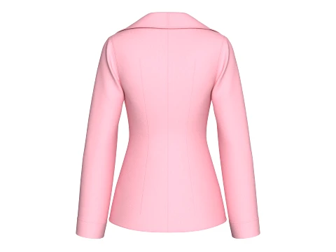 Girls Tiered Lapel Gold Chain Brooch Blazer 3D Model