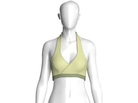 Girls Wrap-Front Halter Sports Bralette 3D Model