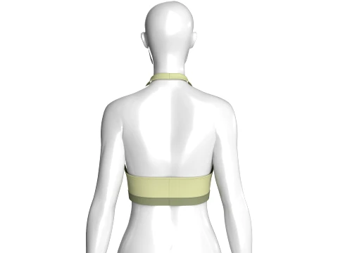 Girls Wrap-Front Halter Sports Bralette 3D Model