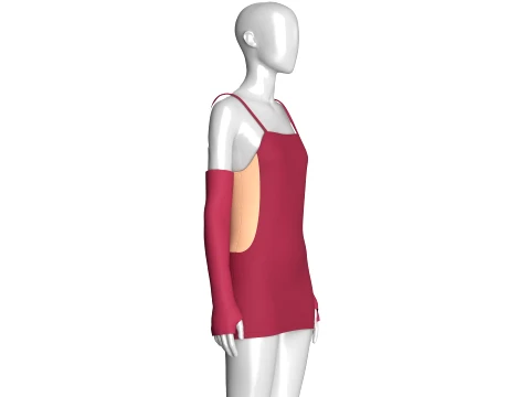 Girls Bodycon Mini Dress With Sleeves 3D Model