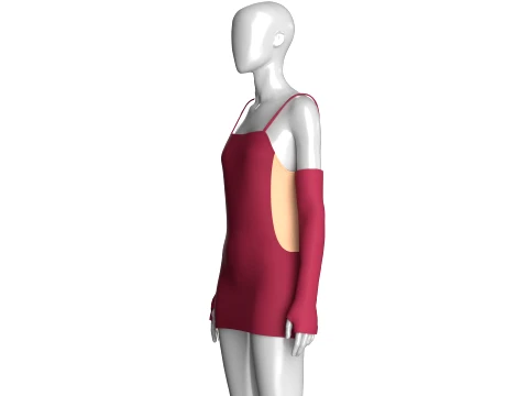 Girls Bodycon Mini Dress With Sleeves 3D Model