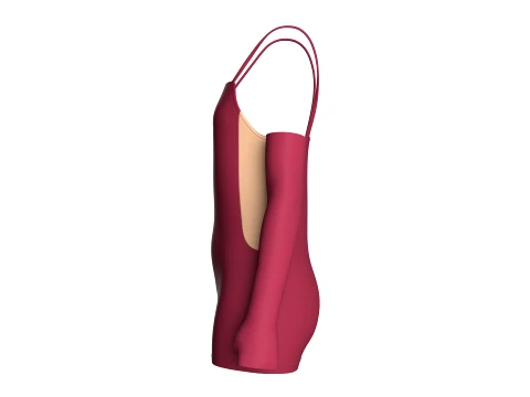 Girls Bodycon Mini Dress With Sleeves 3D Model