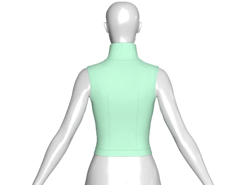 Girls High Neck Front Lace-Up Corset Top 3D Model