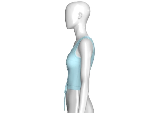 Girls Square Neck Front Lace-Up Corset Top 3D Model
