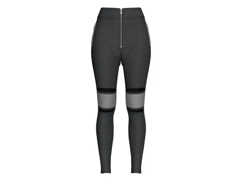 Girls Front-Zip Biker Denim Pant 3D Model