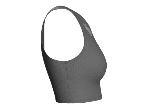 Girls One Shoulder Mesh Cutout Sports Bra 3D Model