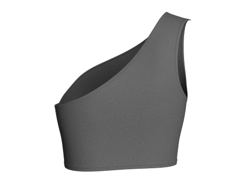 Girls One Shoulder Mesh Cutout Sports Bra 3D Model