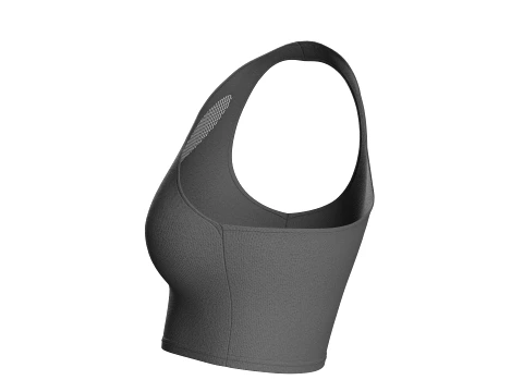 Girls One Shoulder Mesh Cutout Sports Bra 3D Model