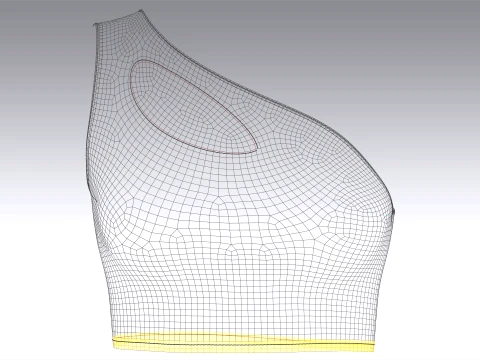 Girls One Shoulder Mesh Cutout Sports Bra 3D Model