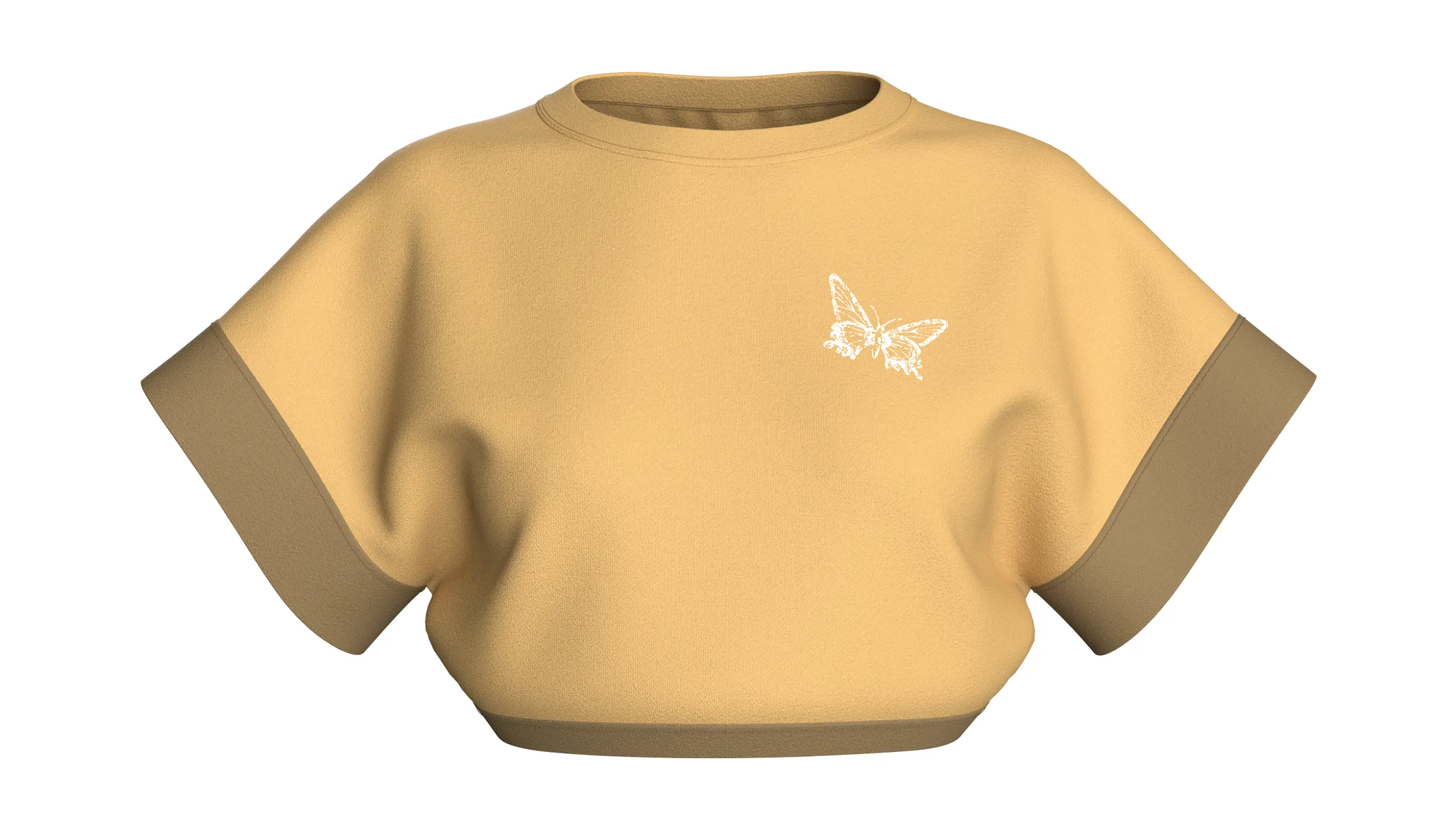Girls Butterfly Graphic Cropped Top 3D Model .c4d .max .obj .3ds .fbx .stl .blend 