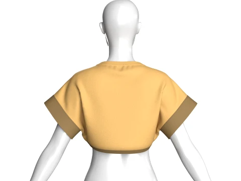 Girls Butterfly Graphic Cropped Top 3D Model