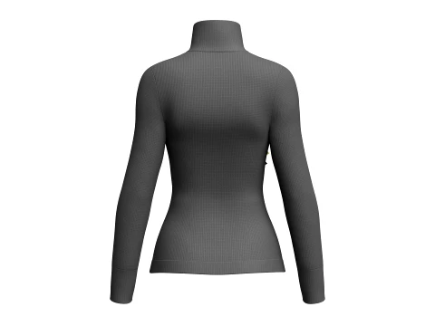 Girls Diagonal Zip High-Neck Sweater 3D Model