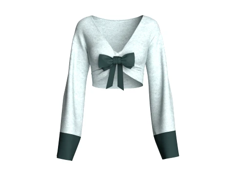 Girls Wrap Cropped Top 3D Model